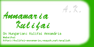 annamaria kulifai business card